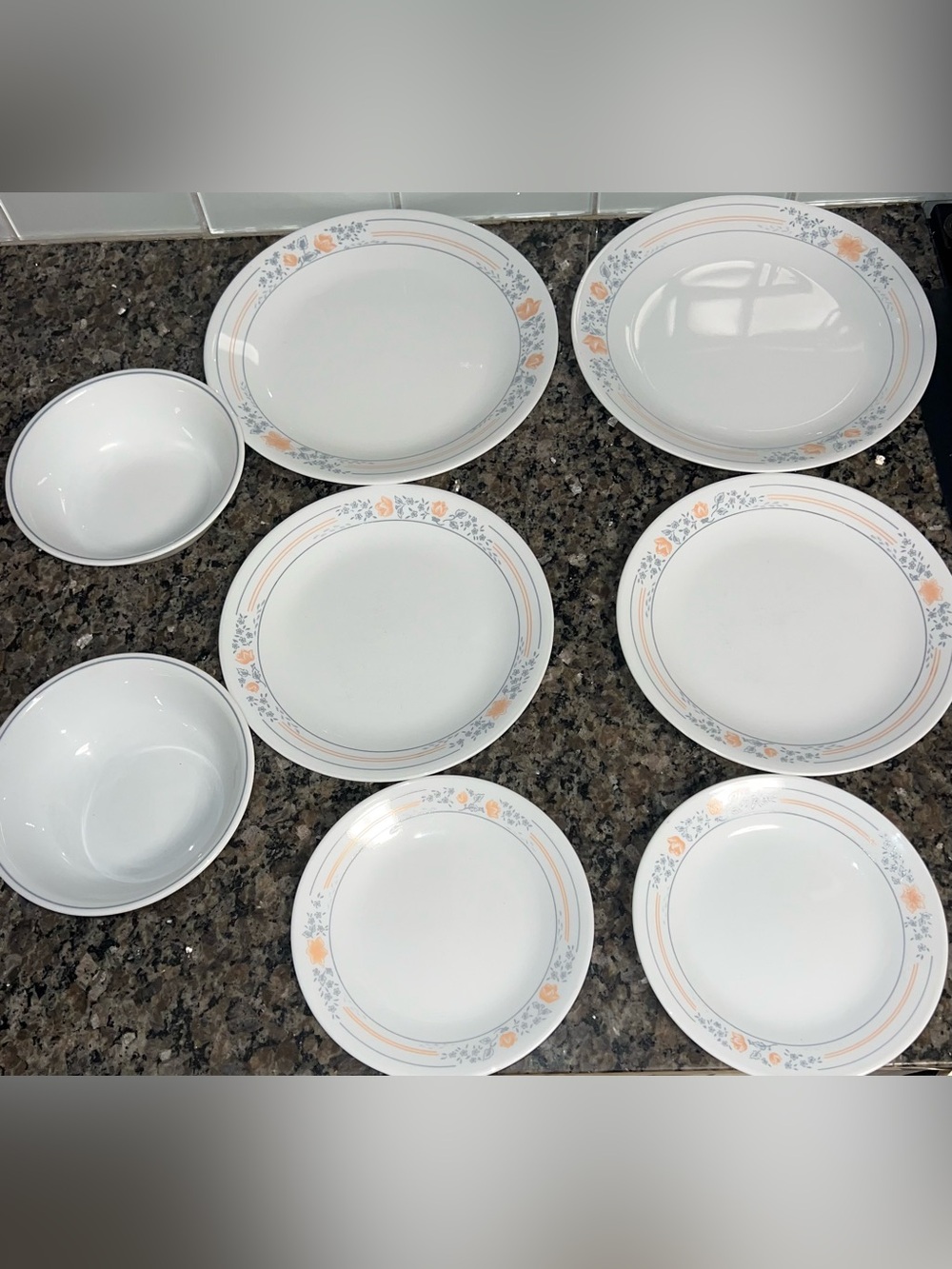 Vintage Apricot Grove Corelle Dinnerware-set of 8